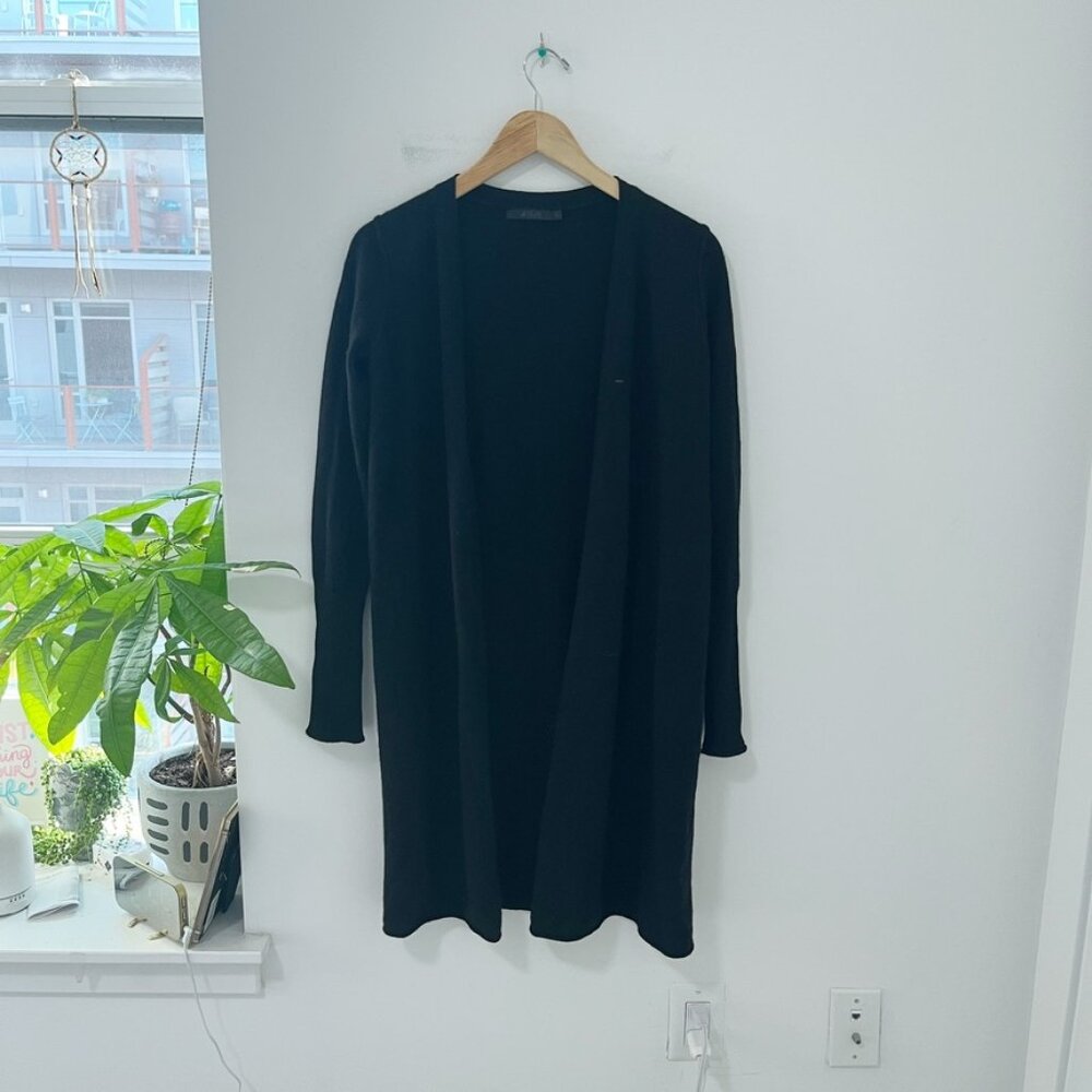 Raffi Black Cashmere Open Cardigan Sweater Size XS